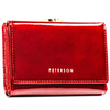 Portfel damski z lakierowanej skóry naturalnej w czerwonym kolorze - Peterson