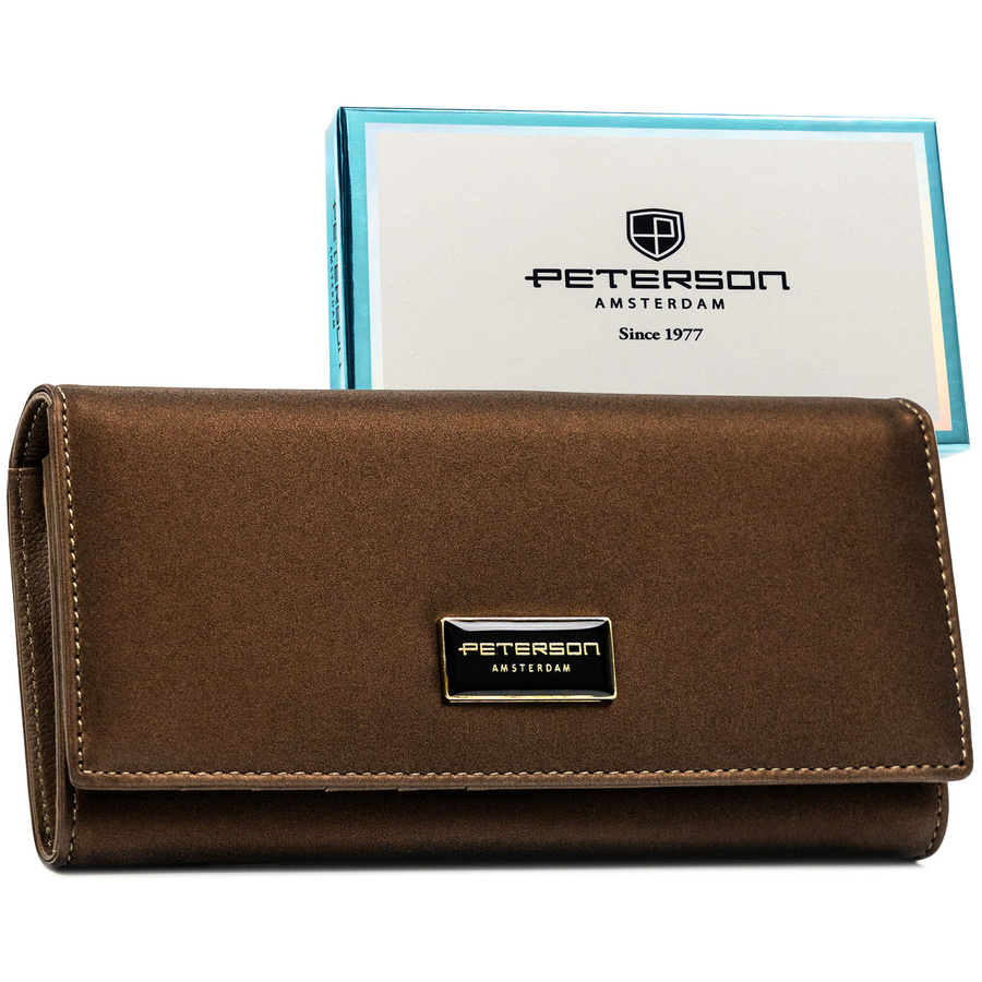 Leather and leatherette wallet RFID PETERSON PTN PS401-HNL