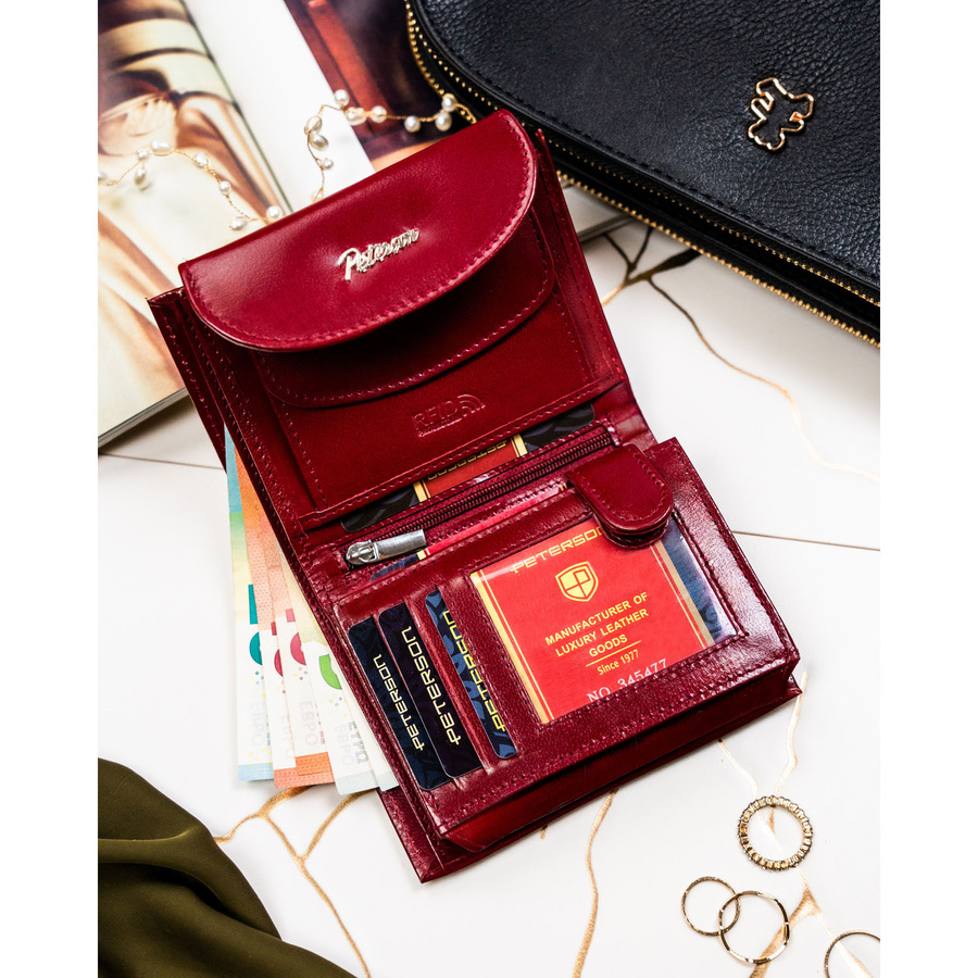 Leather wallet RFID PETERSON PTN RD-357-NGV-M