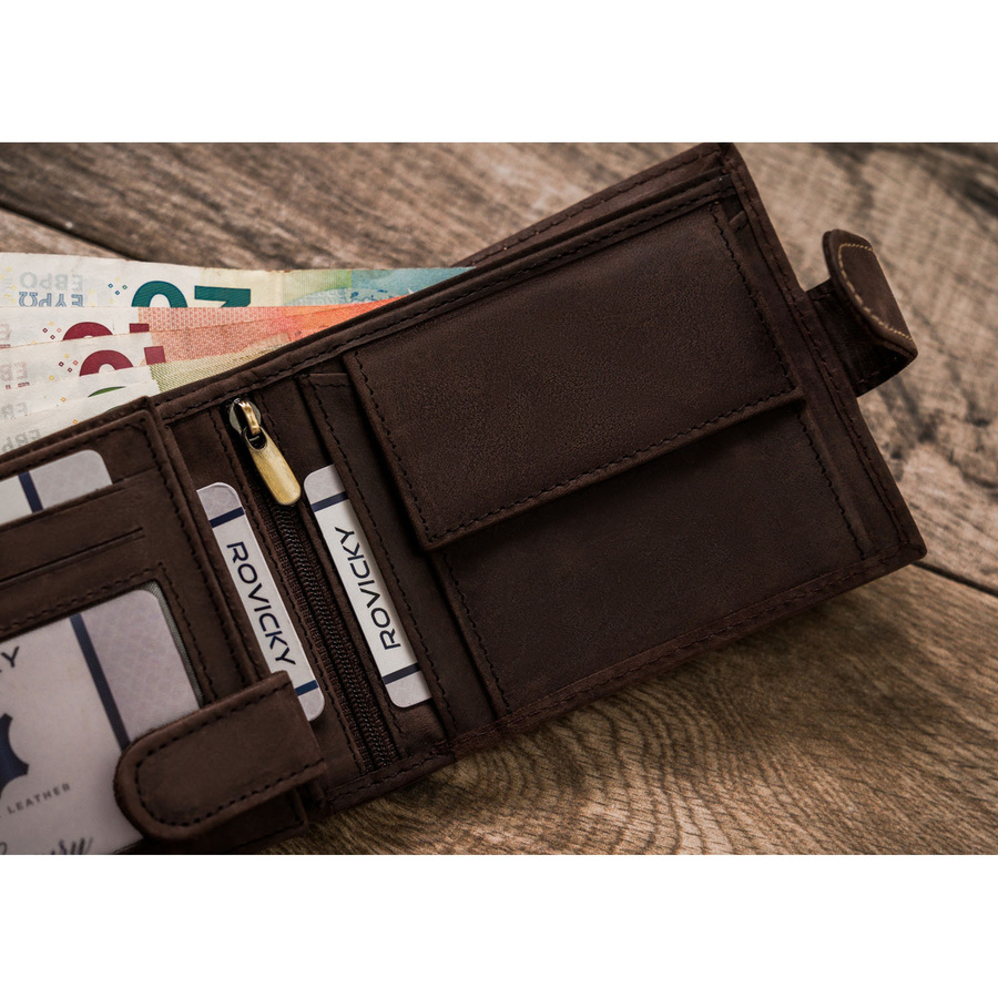 Leather wallet RFID N992L-CHM-HORSE-BL