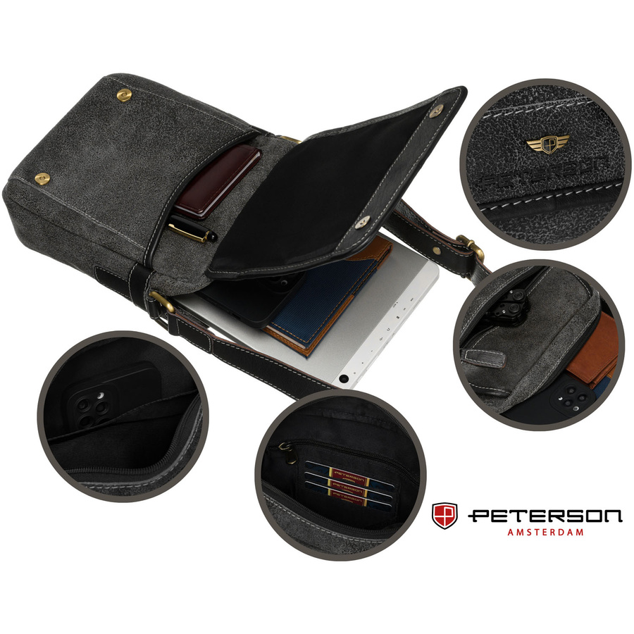 Leather bag PETERSON PTN 663-SCC