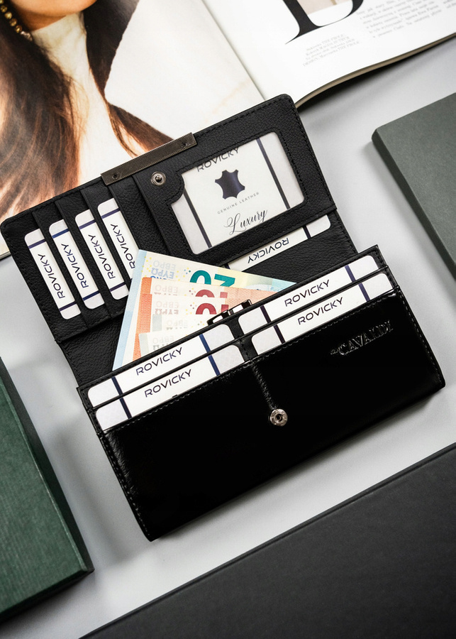 Leather & leatherette wallet RFID 4U CAVALDI PX21-20-BL