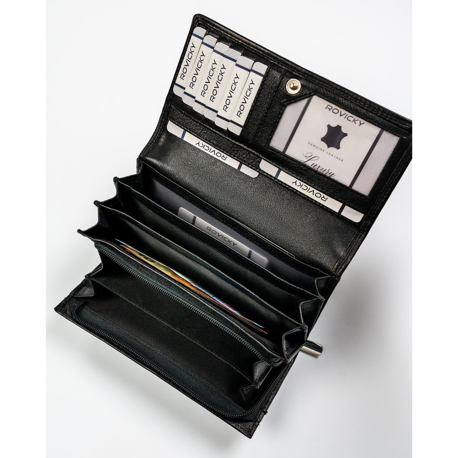 Leather wallet RFID ROVICKY R-D1521-NCD-BL