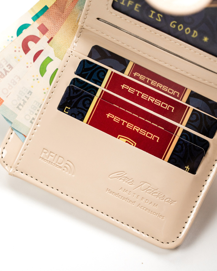 Leatherette wallet RFID PETERSON PTN 014-LAK