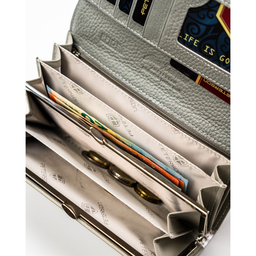 Leather+leatherette wallet RFID PETERSON PTN PX24-1-NPK