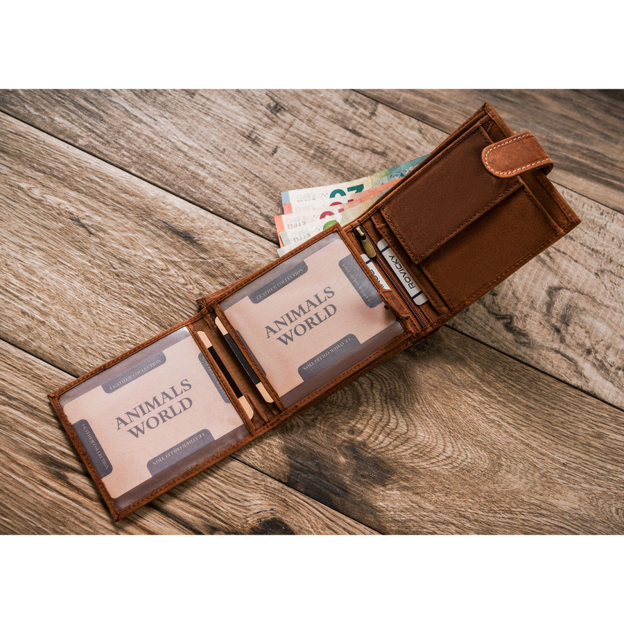Leather wallet RFID N992L-CHM-HORSE-BL