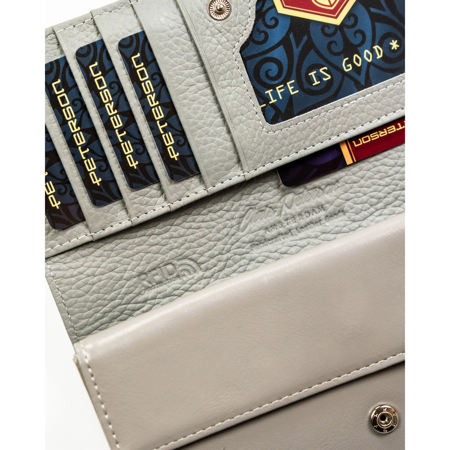 Leather+leatherette wallet RFID PETERSON PTN PX22-1-NPK