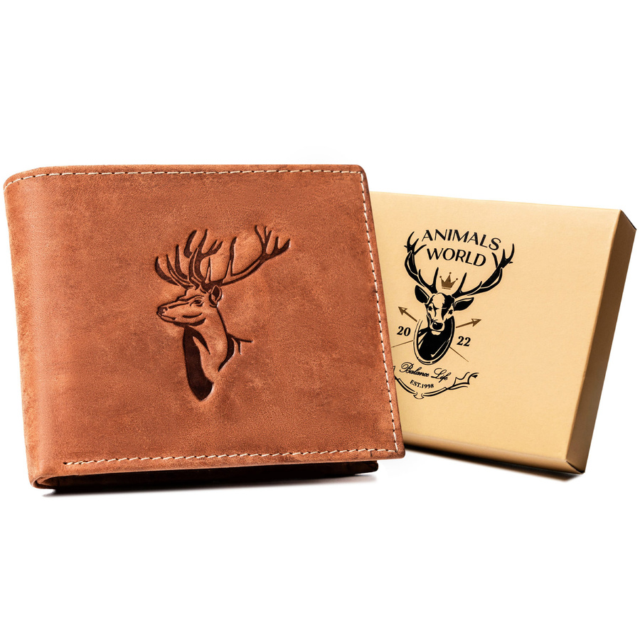 Leather wallet RFID ALWAYS WILD N992-CHM DEER