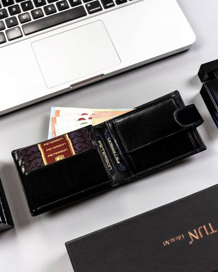 Leather wallet RFID PETERSON PTN 22302L-VT