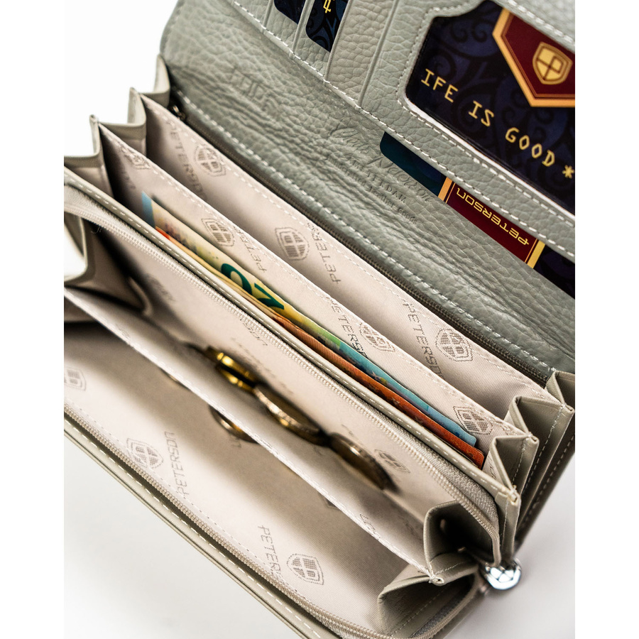Leather+leatherette wallet RFID PETERSON PTN PX20-1-NPK