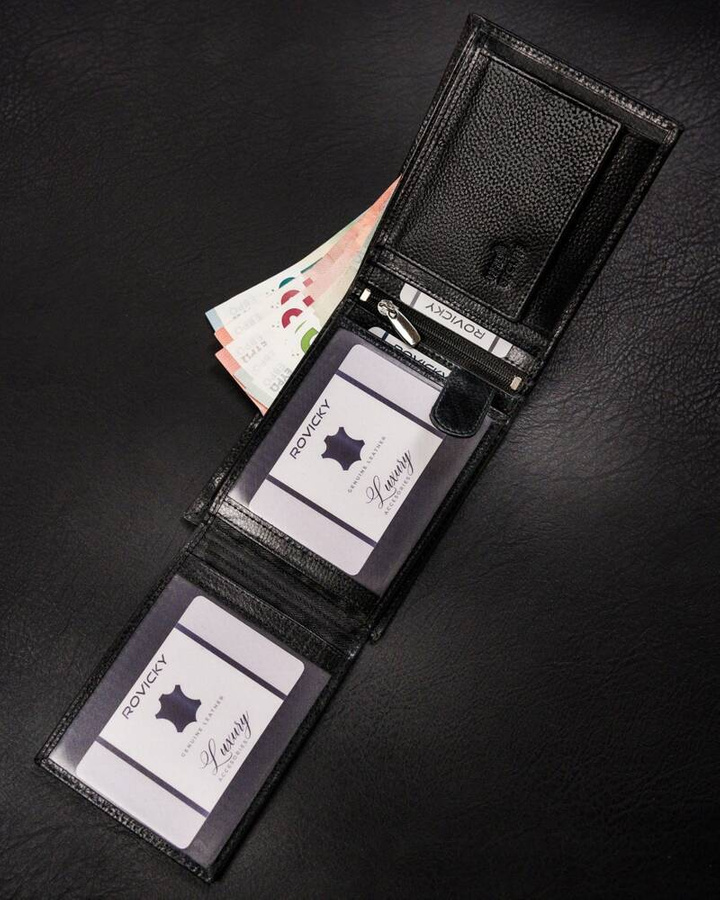 Leather wallet RFID ROVICKY N61L-RPVT-BL