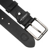 Skórzany, czarny pasek męski z tradycyjną klamrą - Peterson