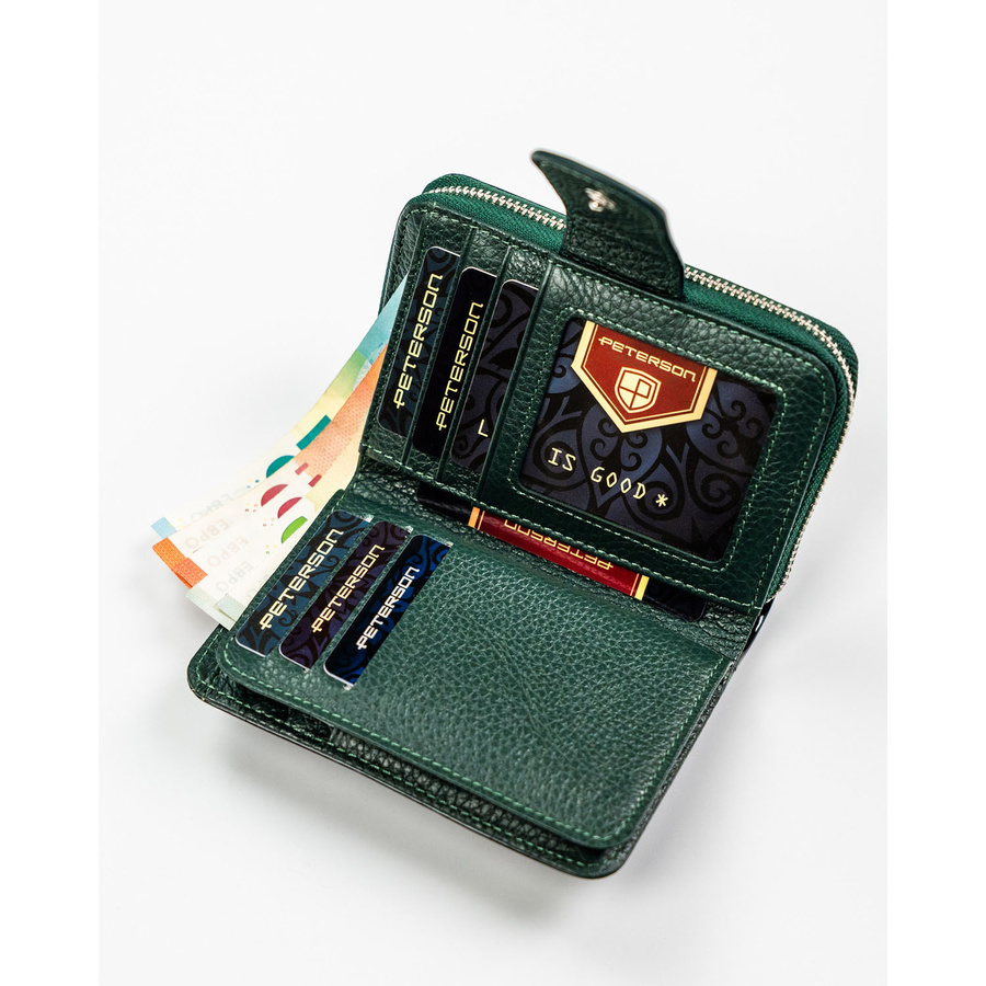 Leather and leatherette wallet RFID PETERSON PTN PS115-FDS