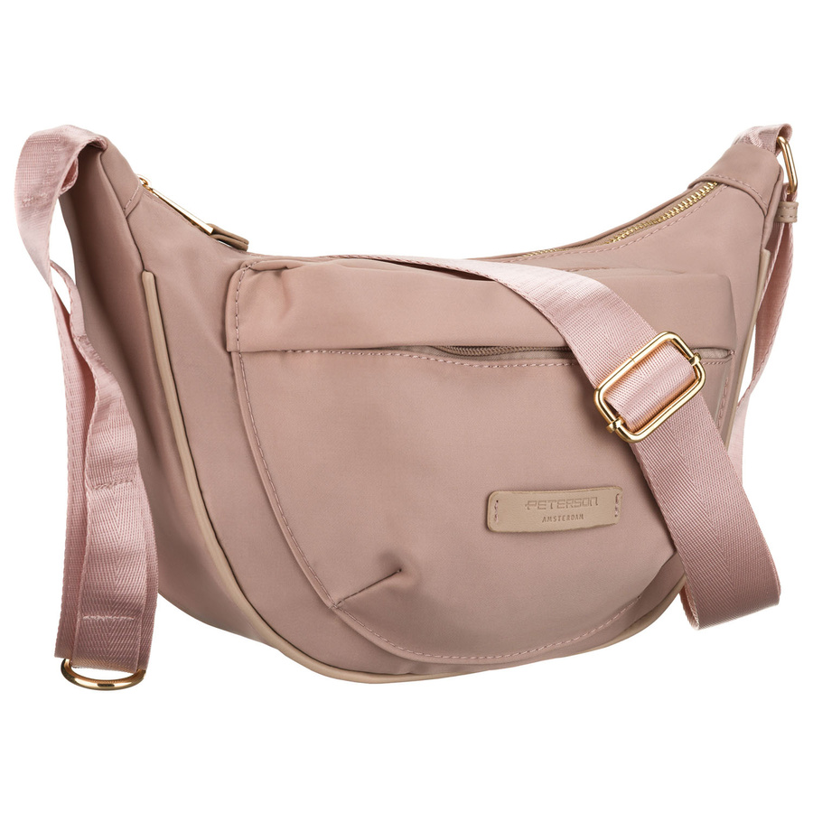 Dámska ružová nylonová listová kabelka Peterson – ženský mestský štýl