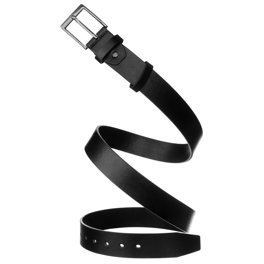 Uniwersalny pasek męski ze skóry ekologicznej w czarnym kolorze