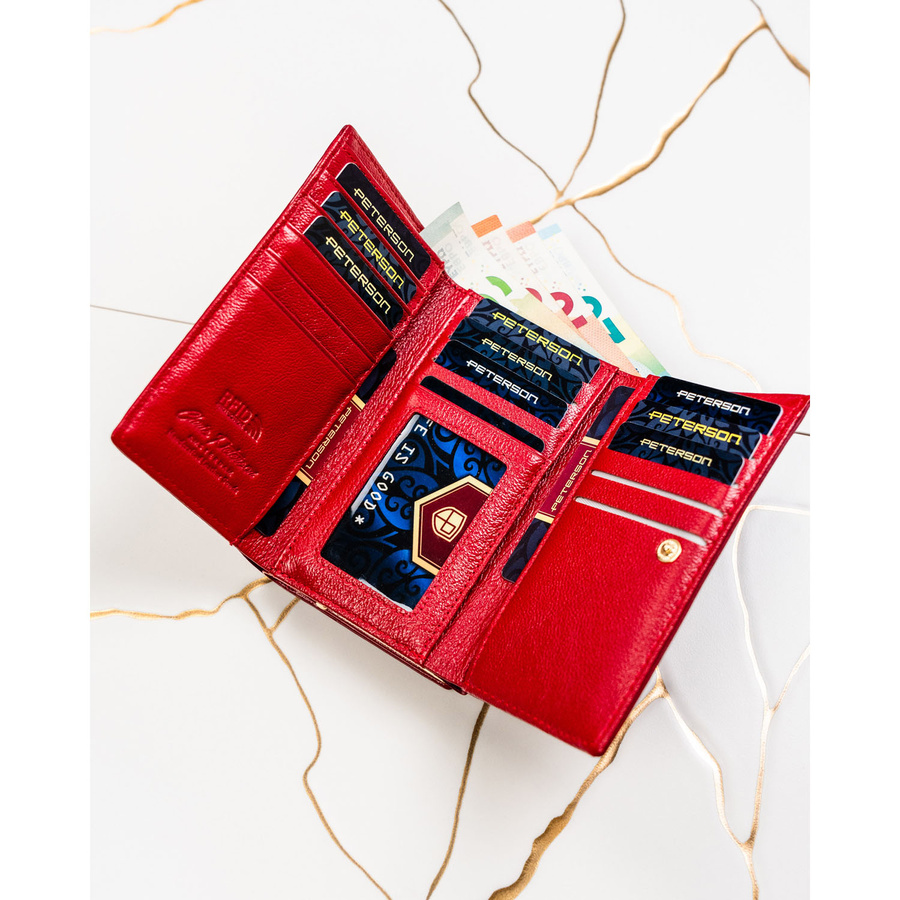Leather and leatherette wallet RFID PETERSON PTN PS108-HNL