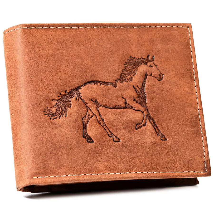 Leather wallet RFID ALWAYS WILD N992-CHM-HORSE-BL CO