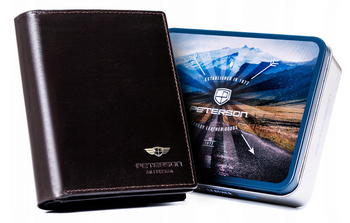 Elegancki, duży portfel męski ze skóry naturalnej - Peterson