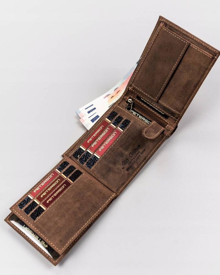 Leather wallet RFID PETERSON PTN 304 2-1-4