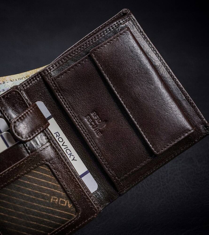 Leather wallet RFID ROVICKY PC-102-BAR