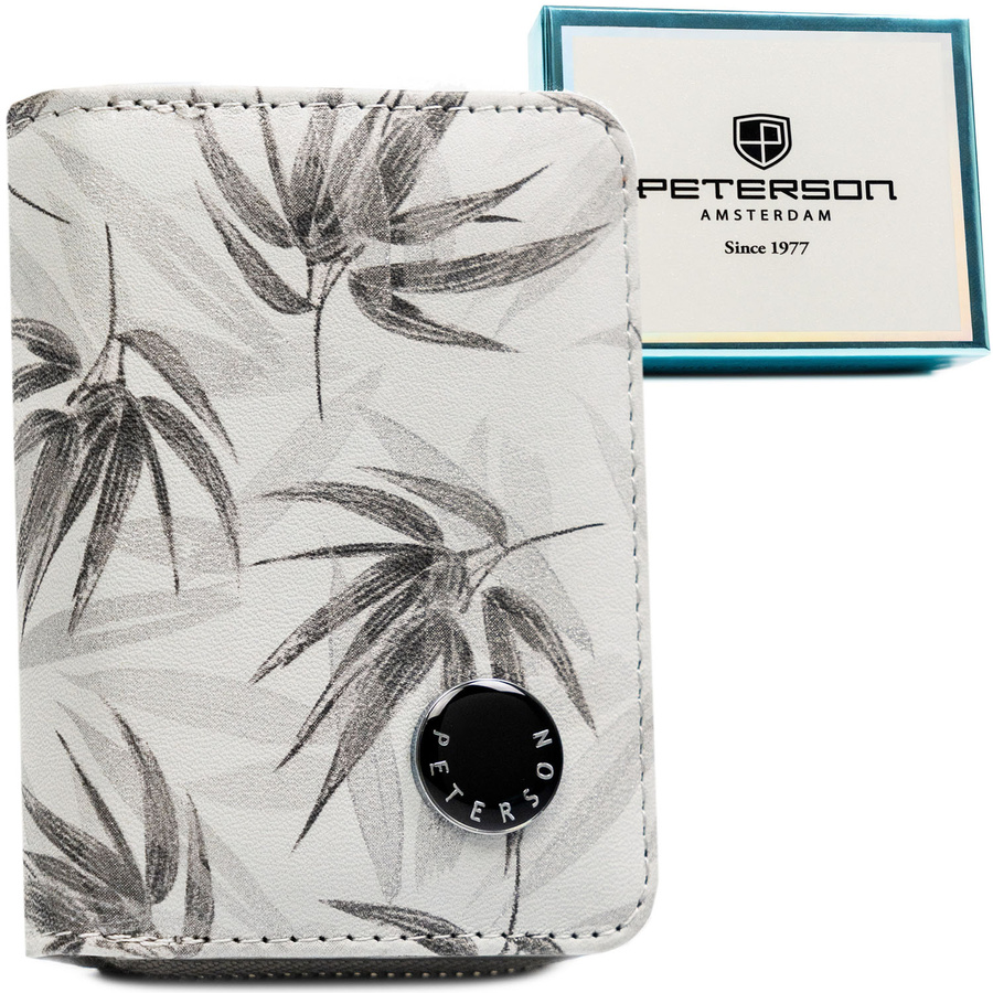 Malá biela dámska peňaženka z ekologickej a prírodnej kože – Peterson