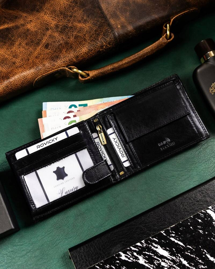 Leather wallet RFID ROVICKY N992-RVTS