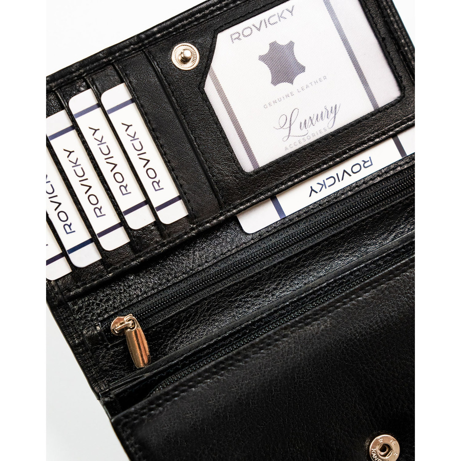 Leather wallet RFID ROVICKY R-D1520-NCD-BL