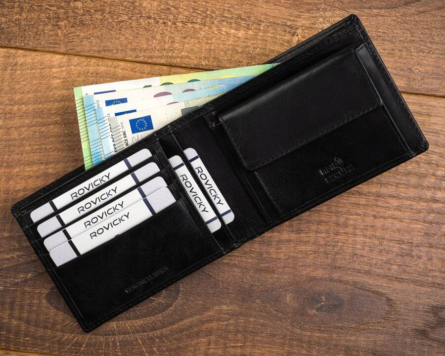 Leather wallet RFID ROVICKY CPR-2020-BAR