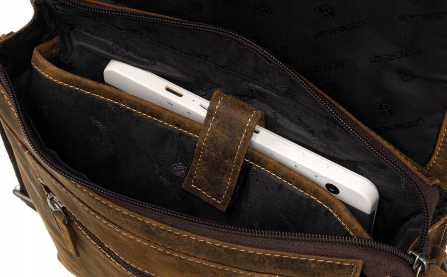 Leather bag PETERSON PTN 996-B-HUN