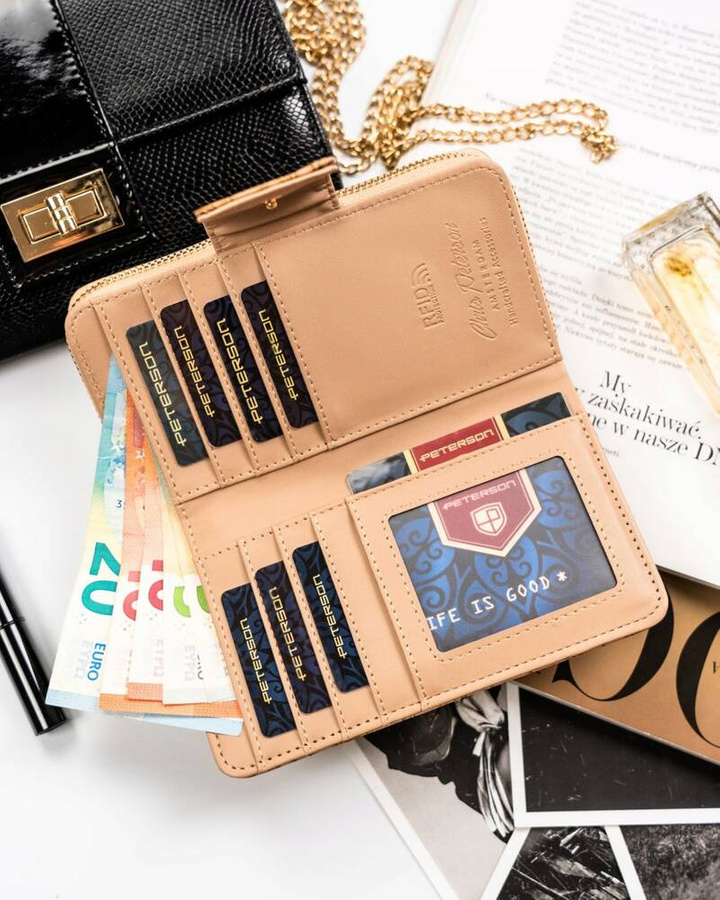 Leatherette wallet RFID PETERSON PTN 008-FL