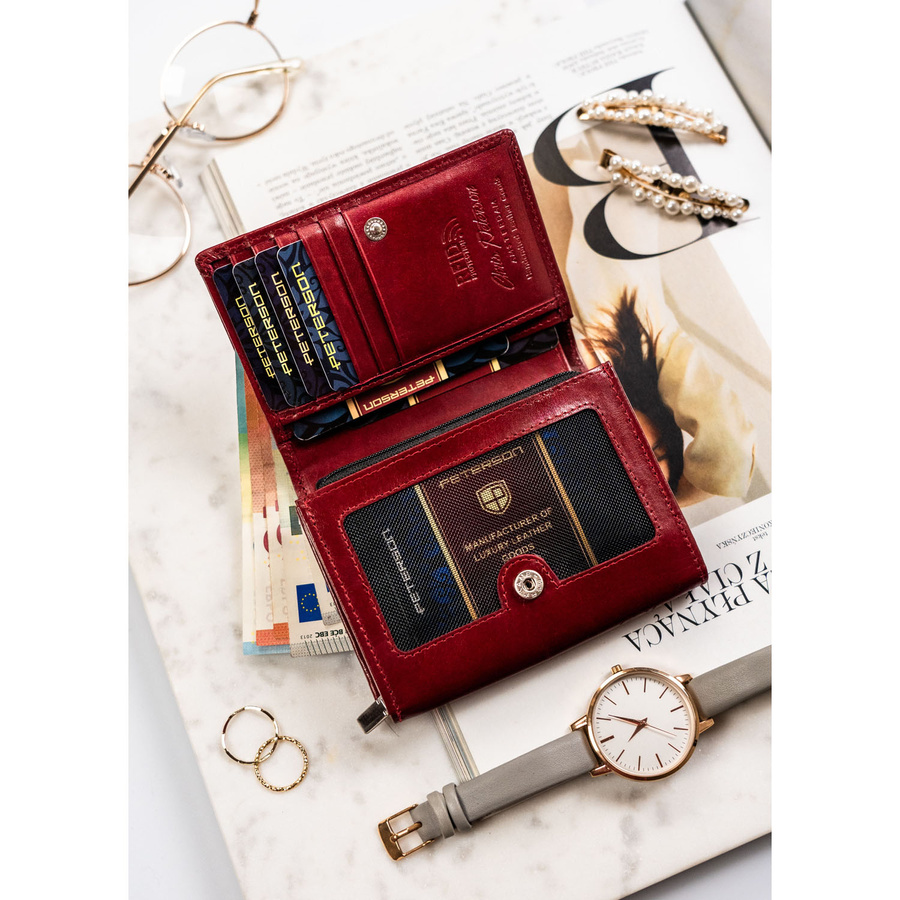 Leather wallet RFID PETERSON PTN 74892-TVT