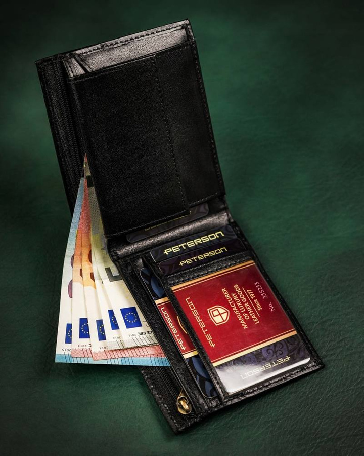 Leather wallet RFID PETERSON PTN 380-P