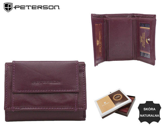 Leather wallet RFID PETERSON PTN RD-240-MCL