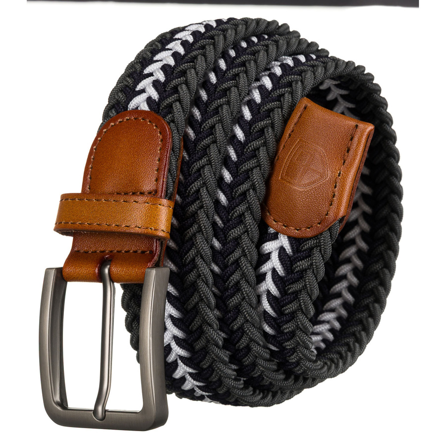 Pánsky syntetický opasok v odtieňoch sivej a bielej – Peterson