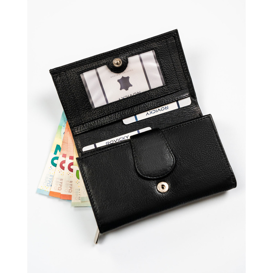 Leather wallet RFID ROVICKY R-D1512-NCD-BL