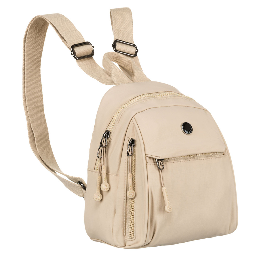 Béžový dámsky batoh z polyesteru na nastaviteľných popruhoch - Peterson