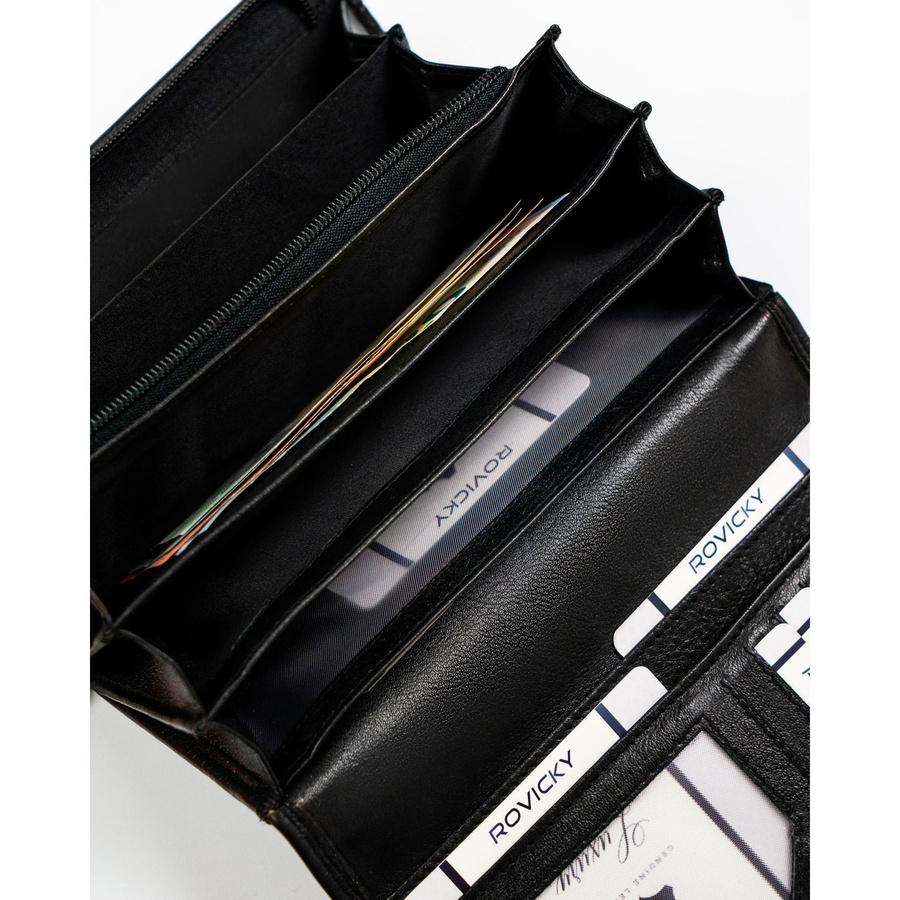 Leather wallet RFID ROVICKY R-D1521-NCD-BL