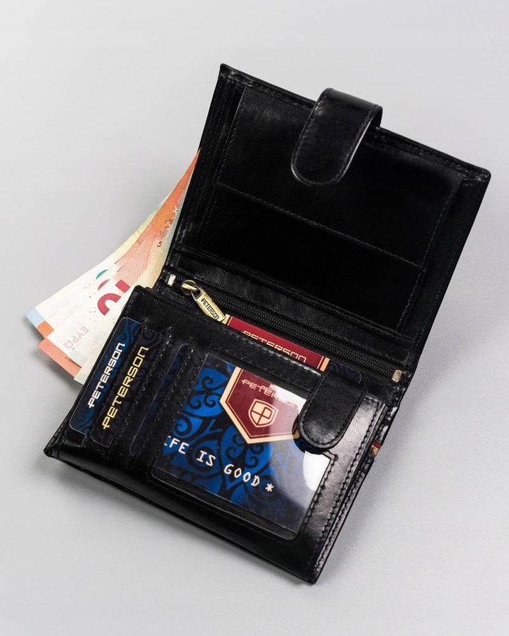 Leather wallet RFID PETERSON PTN 22311L-VT-A