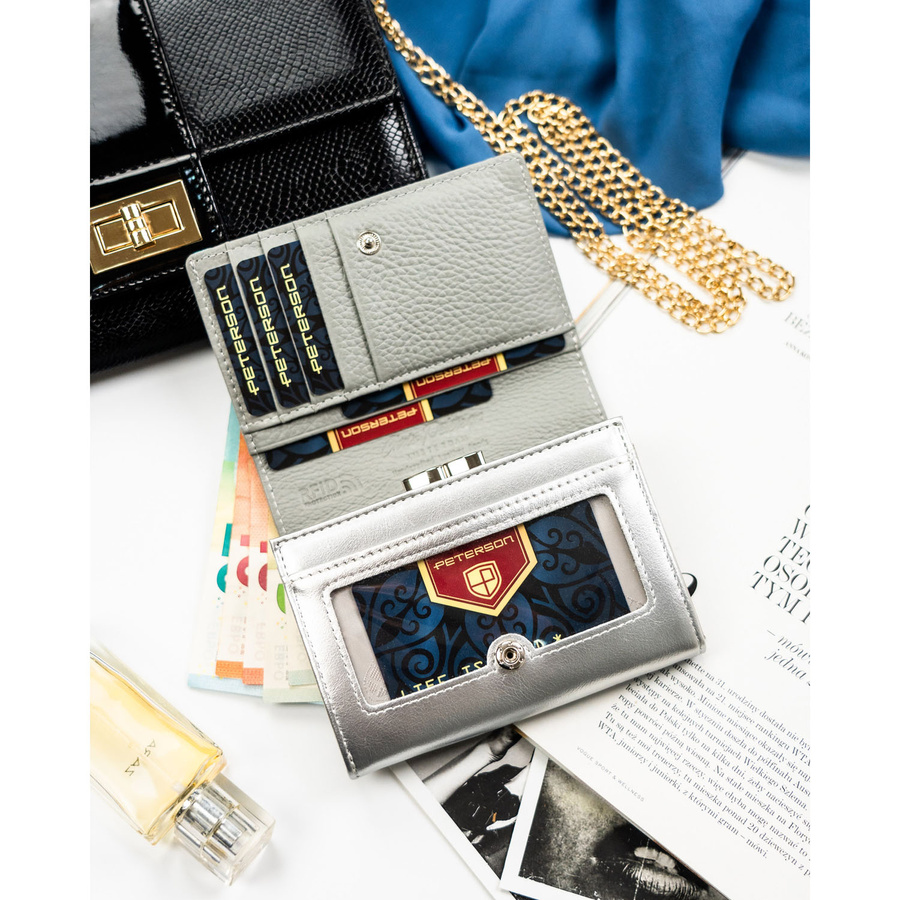 Leather+leatherette wallet RFID PETERSON PTN PX30-1-NPK