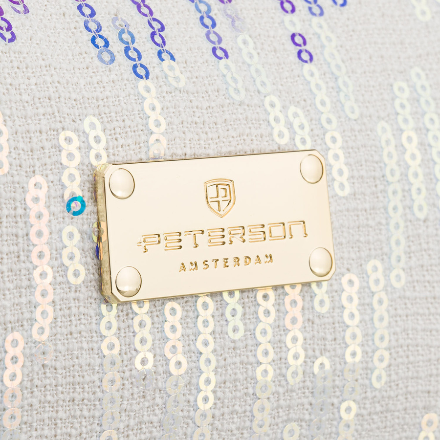 Kosmetyczka z poliestru w białym kolorze, jednokomorowa - Peterson