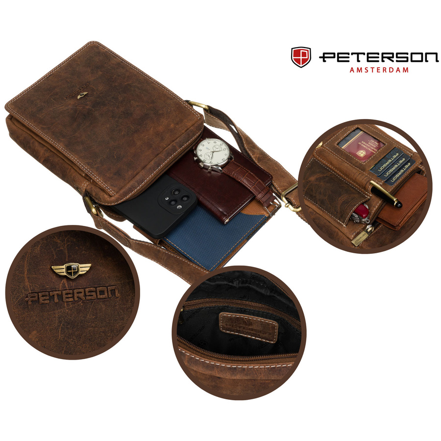 Leather bag PETERSON PTN 250586-NSH
