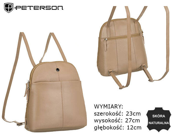 Leather bagpack PETERSON PTN TOR-311-SNC
