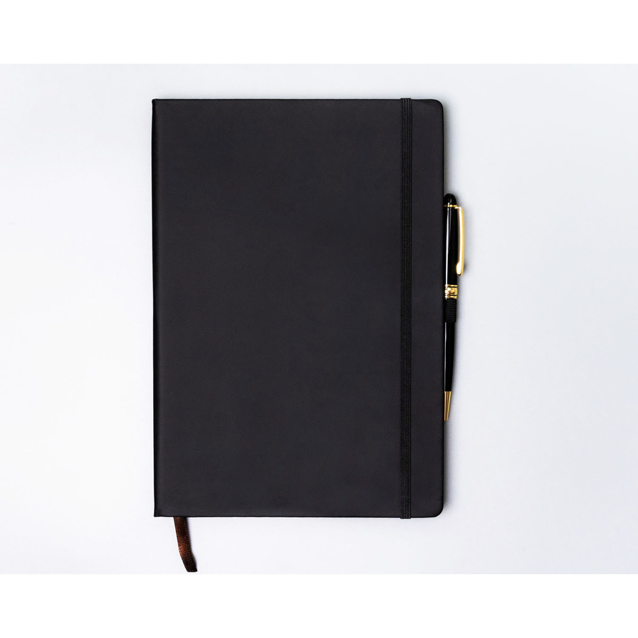 Czarny notes w twardej oprawie formacie B5 zadrukowany w linie - Peterson