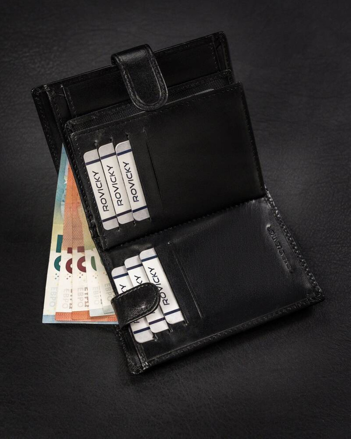 Leather wallet RFID ROVICKY RV-75699-9-BCA