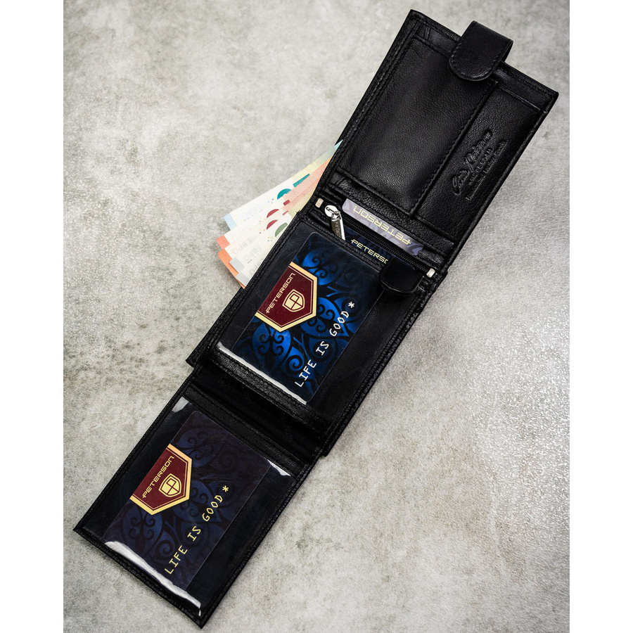 Leather wallet RFID PETERSON PTN N992L-DOT