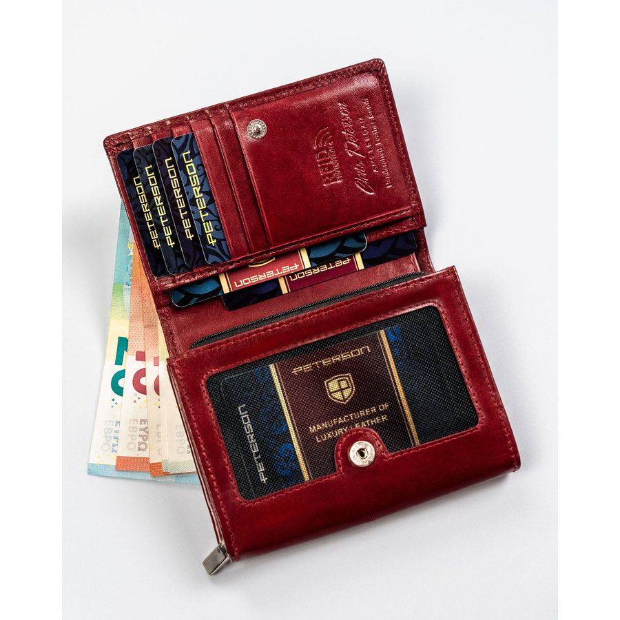 Leather wallet RFID PETERSON PTN 74892-TVT