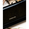 Portfel damski ze skóry naturalnej w czarnym kolorze, wyposażony w system RFID - Peterson