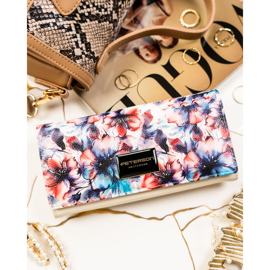Leather and leatherette wallet RFID PETERSON PTN PX27-PF2