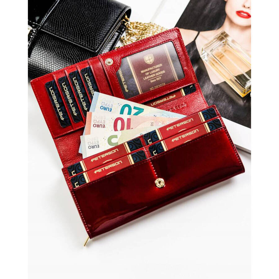 Leather wallet RFID PETERSON PTN BC-409