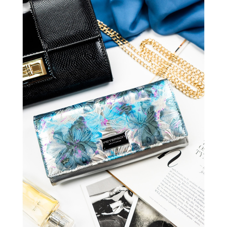 Leather+leatherette wallet RFID PETERSON PTN PX27-1-NPK